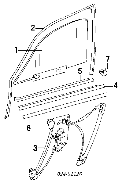 Mechanizm podnoszenia szyby drzwi przednich prawych do BMW 7 (E38)