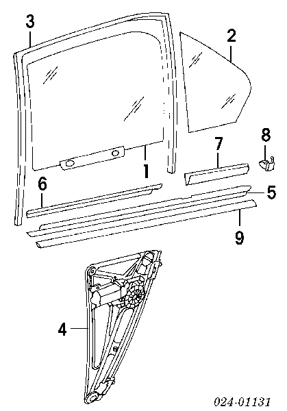 Mechanizm podnoszenia szyby drzwi tylnych prawych do BMW 7 (E38)