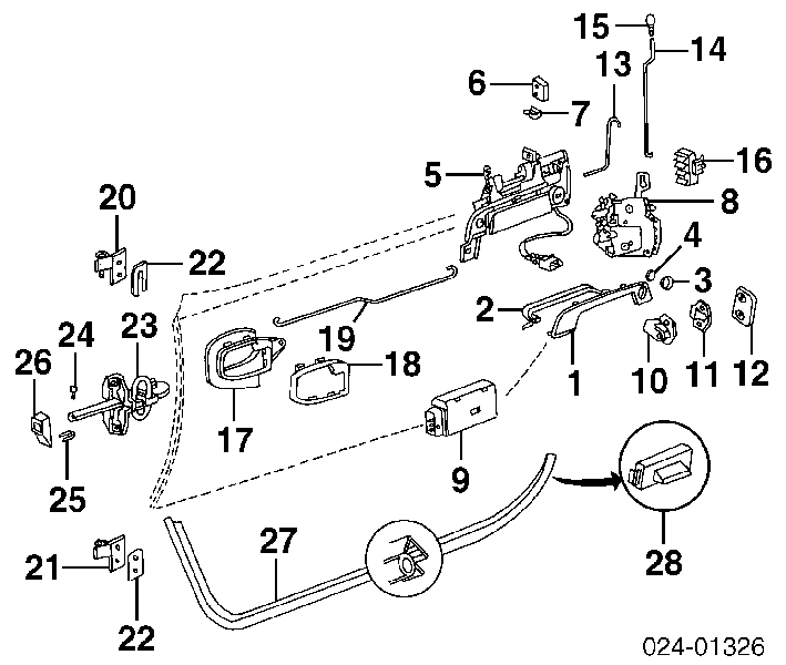 Klamka drzwi przednich zewnętrzna do BMW 5 (E34)