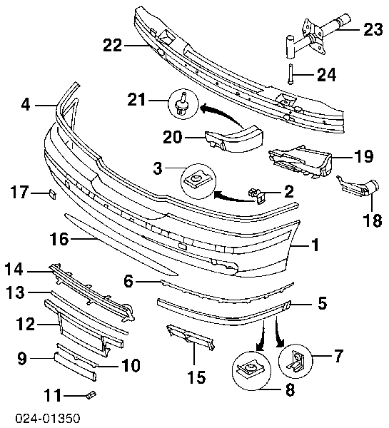 Listwa ochronna zderzaka przedniego prawa 140089926 Tempest