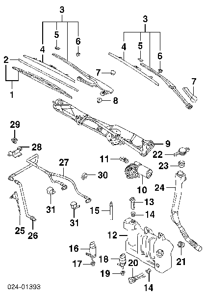 Dysza spryskiwacza szyby przedniej 30955184 AND