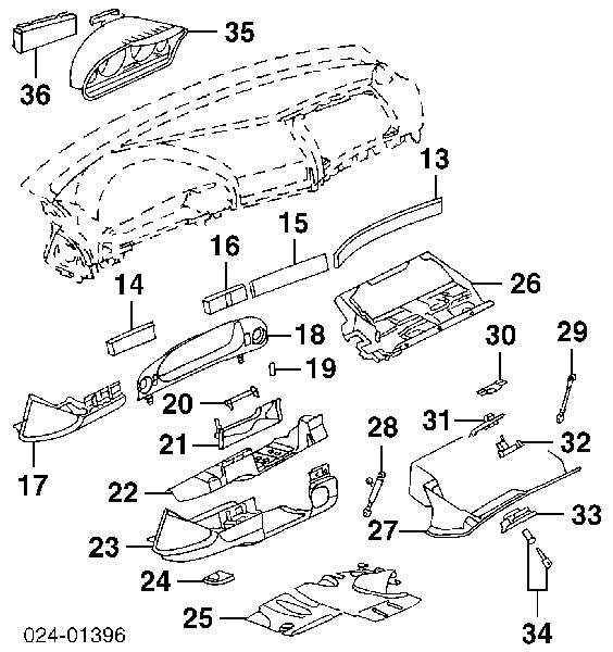 51458159735 BMW Tapicerka deski rozdzielczej "torpedo"