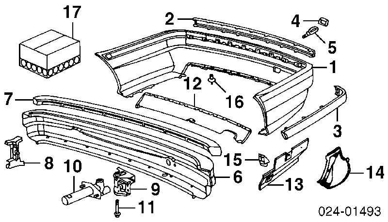 Nakładka zderzaka tylnego prawa do BMW 3 (E36)