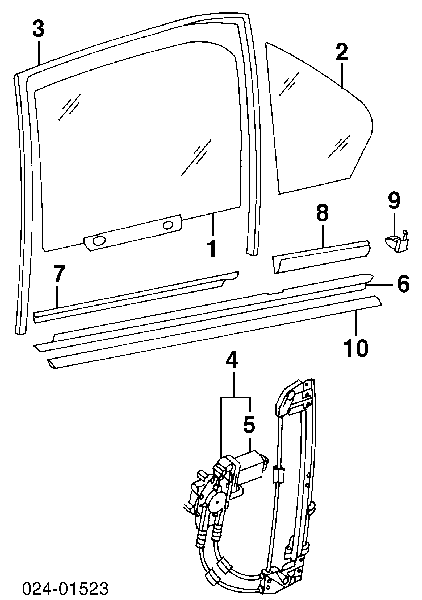 Szyba drzwi prawych tylnych GS0065D304 XYG