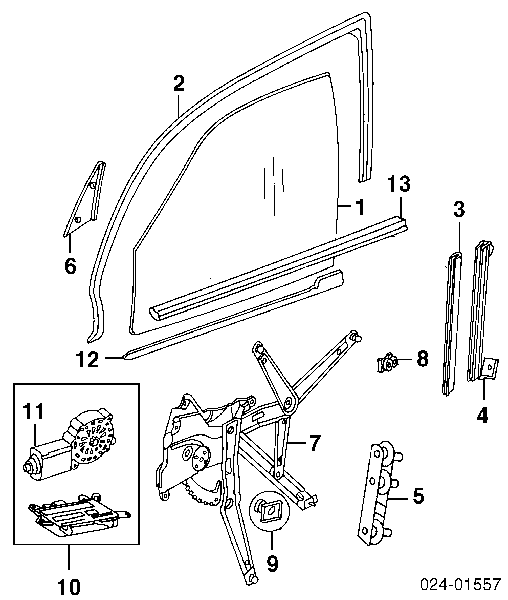 Szyba drzwi prawych przednich GS0060D304 XYG