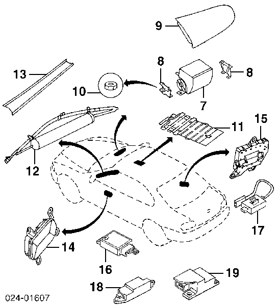 Poduszka powietrzna (Airbag) pasażera do BMW 7 (E38)