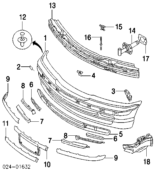 Kratka zderzaka przedniego lewa FP0061925 FPS