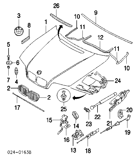 8140 11601 Triscan linka otwierania maski