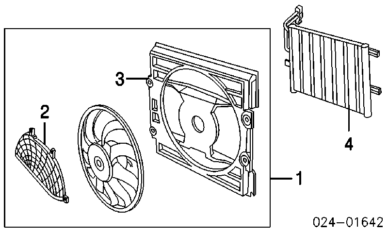 64546922554 BMW dyfuzor chłodnicy, w komplecie z silnikiem i wirnikiem