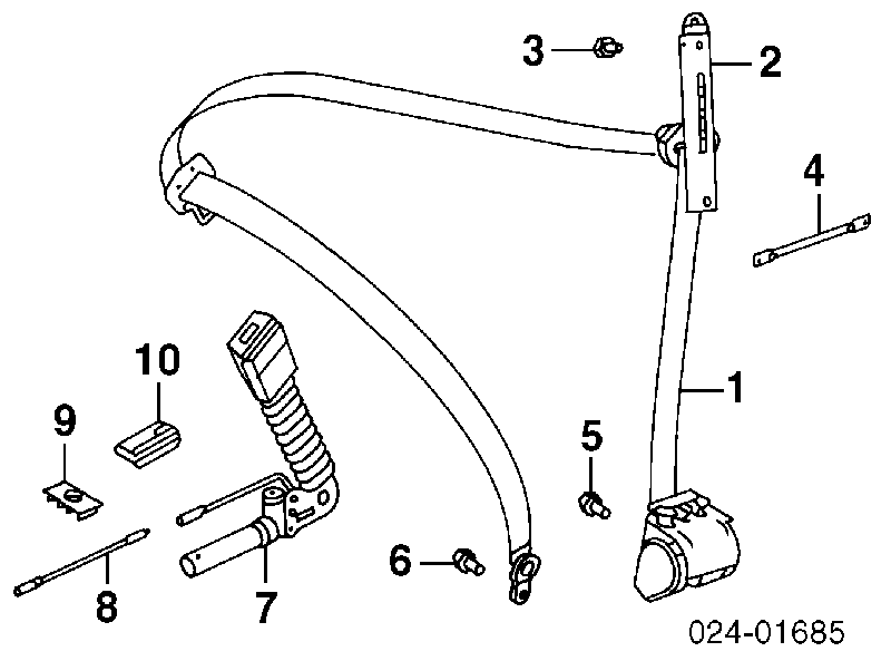 Pas bezpieczeństwa przedni lewy do BMW 3 (E46)