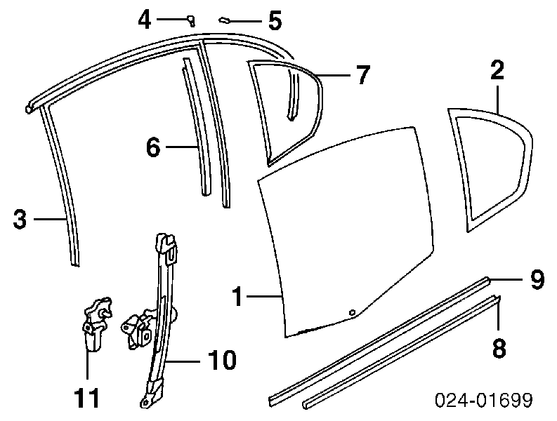 676283620660 BMW silniczek podnośnika szyby drzwi tylnych lewych