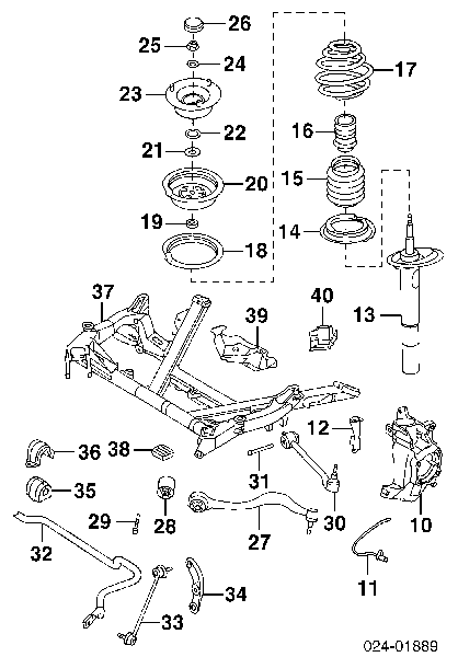 31 12 1 094 298 BMW śruba mocowania amortyzatora przedniego