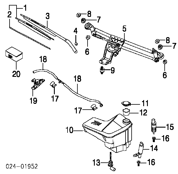 61668252722 BMW zbiorniczek spryskiwacza szyb