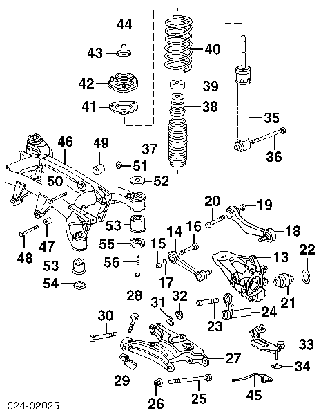 TCB824 Roadrunner wahacz zawieszenia tylnego górny lewy/prawy