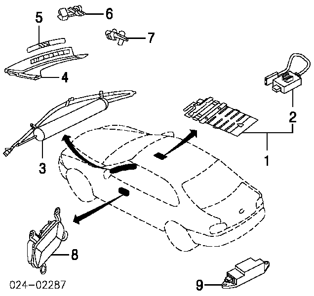 65776906174 BMW czujnik airbag boczny prawy