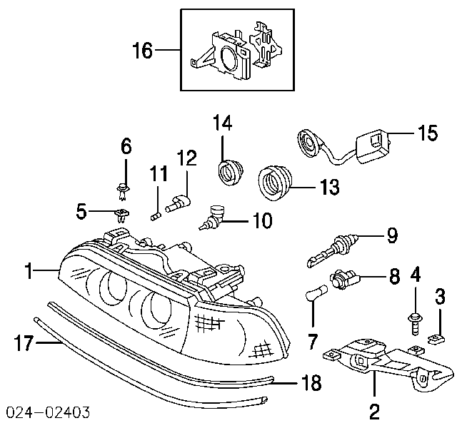 Brewka reflektora prawego 7025103 Autotechteile