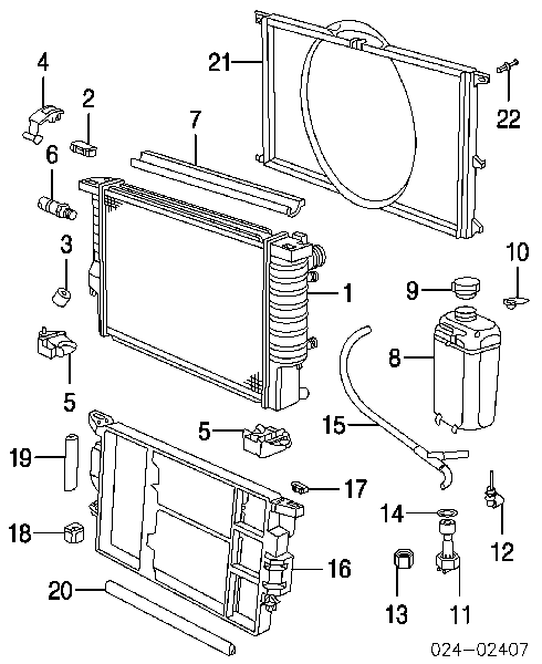 Dyfuzor chłodnicy do BMW 5 (E39)