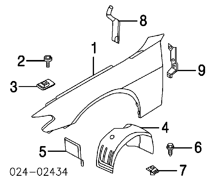 Błotnik przedni lewy do BMW 7 (E65, E66, E67)