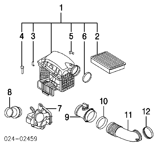 Czujnik przepływu powietrza, przepływomierz powietrza M.A.F. 028021809B Bosch