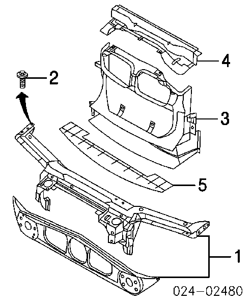 51717111691 BMW Osłona chłodnicy kompletna (panel mocowania reflektorów)