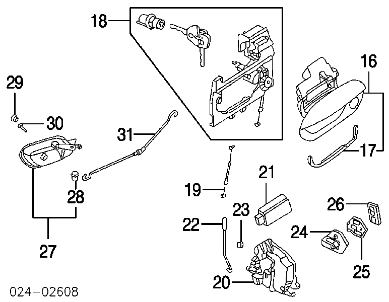 Zaczep zamka drzwi przednich do BMW 5 (E39)