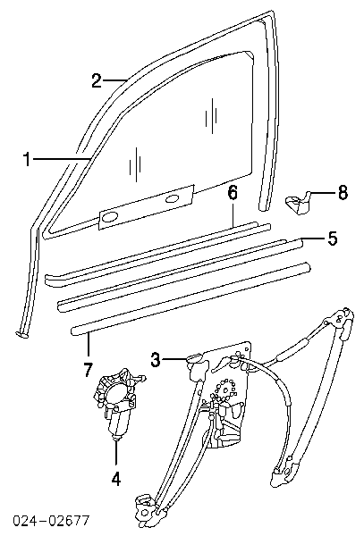 501827 Hans Pries (Topran) mechanizm podnoszenia szyby drzwi przednich prawych