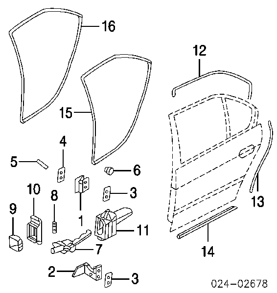 Zawias drzwi tylnych lewych do BMW 5 (E39)