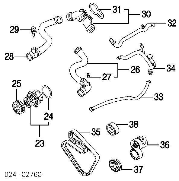 11537509357 BMW uszczelka termostatu