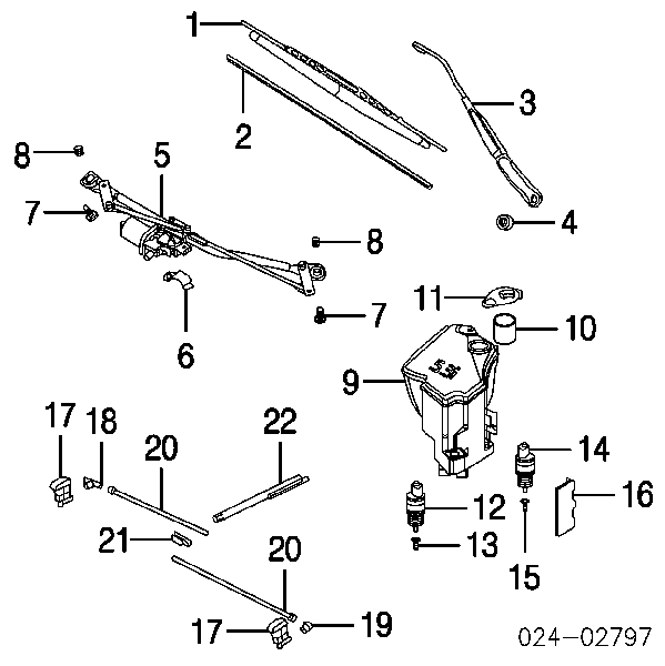 Sitko filtra pomki spryskiwacza szyby do BMW 7 (E65, E66, E67)