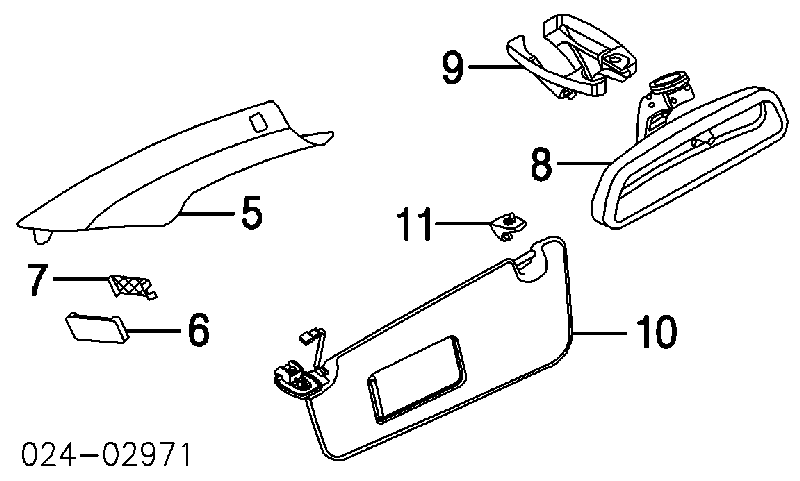 51169134461 BMW lusterko wewnętrzne