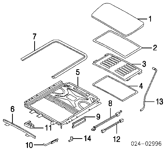 Uszczelniacz klapy szyberdachu 54107245551 BMW