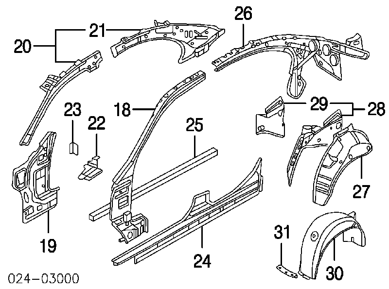 Nadkole błotnika tylnego lewe do BMW 5 (E60)