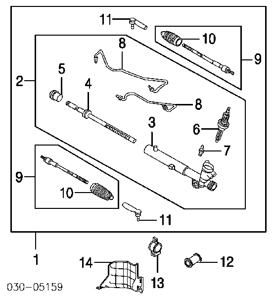 Drążek kierowniczy 48521CA025 Nissan