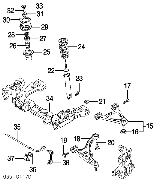 F15134200B Mazda wahacz zawieszenia przedniego prawy górny