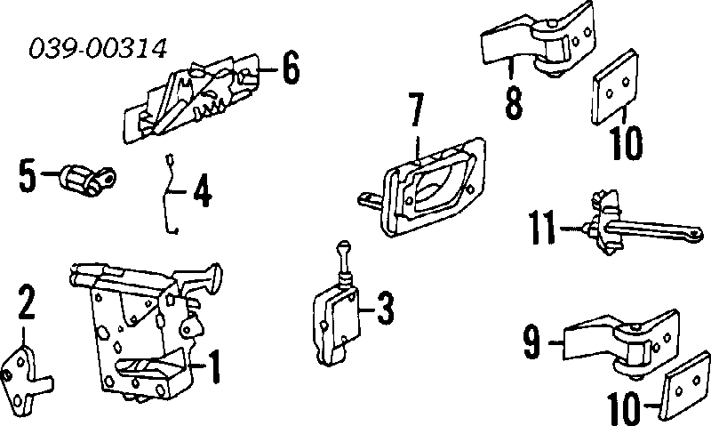 Klamka drzwi lewych zewnętrzna przednia/tylna Peugeot 405 1 (15E)