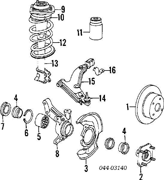 Amortyzator przedni do Toyota Starlet II P7