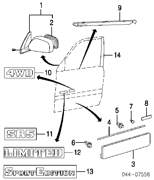 Spinka mocowania nakładek progów Toyota RAV4 3 (A3)