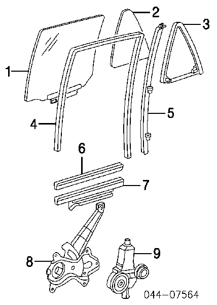 Mechanizm podnoszenia szyby drzwi tylnych prawych Toyota 4Runner (GRN21, UZN21)