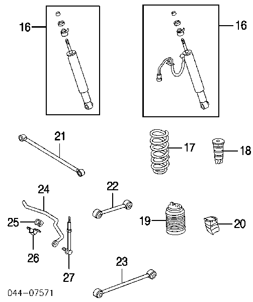 Poduszka pneumatyczna (resor pneumatyczny) mostu tylnego Toyota Land Cruiser PRADO ASIA (J12)