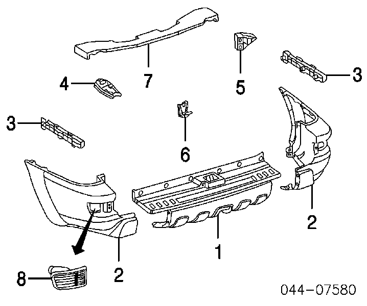 Lampa odblaskowa zderzaka tylnego prawa 8158060111 Toyota