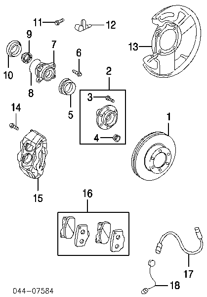 Przewód hamulcowy przedni prawy Toyota 4Runner (GRN21, UZN21)