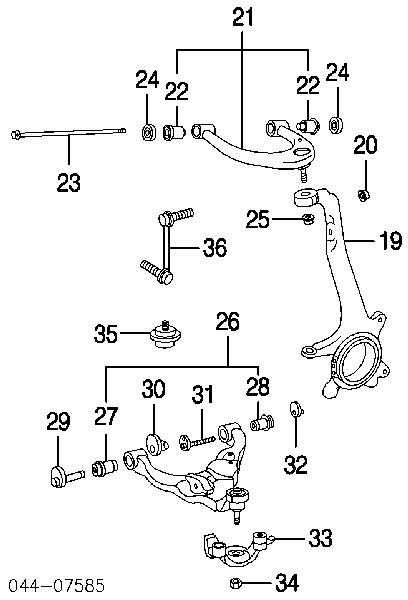 Nakrętka sworznia wahacza zawieszenia przedniego Lexus RX 350/450H (GGL15, GYL15)