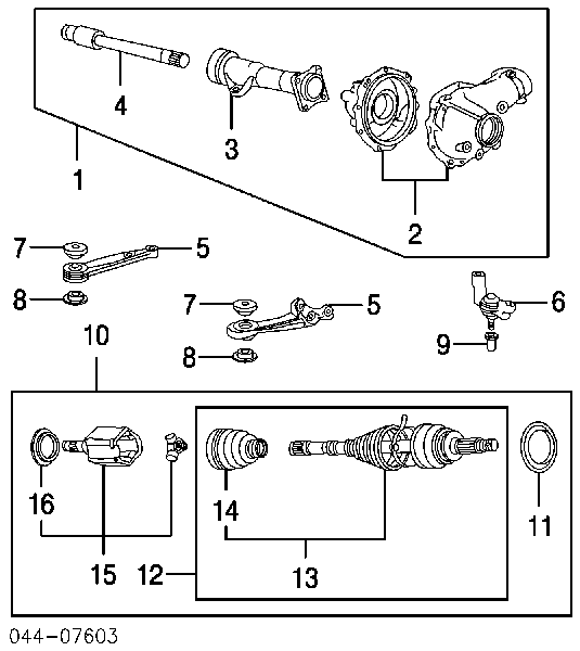 Osłona przegubu homokinetycznego półosi przedniej wewnętrzna Toyota Land Cruiser PRADO ASIA (J12)