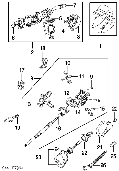 4521035250 Toyota Wał kolumny kierowniczej górny