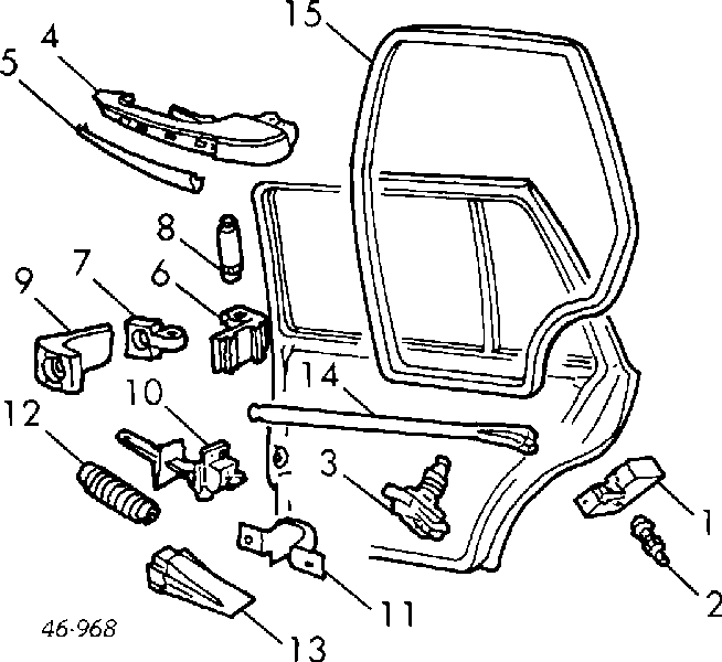 Do koszyka Zamek drzwi tylnych lewych Volkswagen Golf II 19E, 1G1