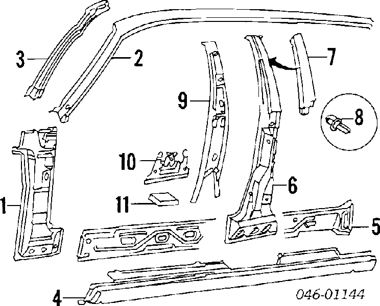 357809675 VAG próg zewnętrzny lewy