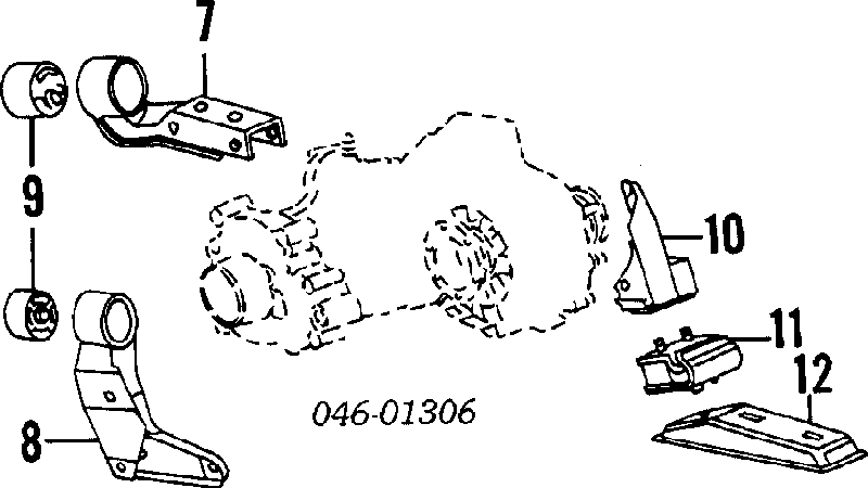 Poduszka (podpora) silnika tylna Volkswagen Golf I