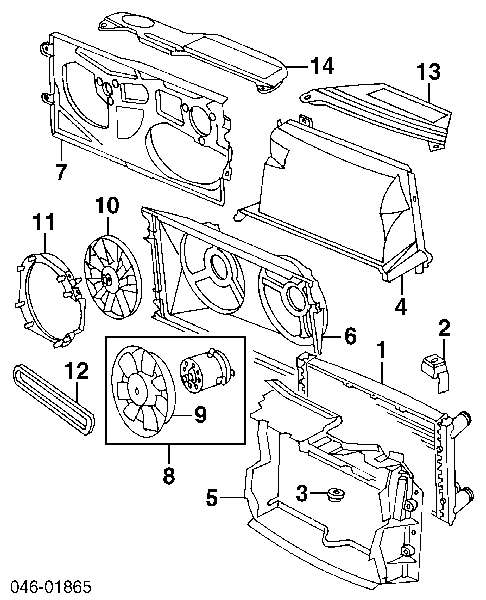 6N0121209F VAG wentylator elektryczny układu chłodzenia kompletny (silnik+wirnik)