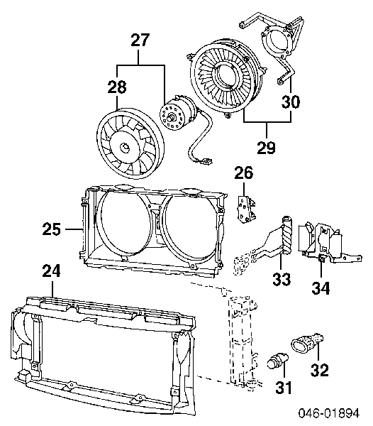 Osłona chłodnicy kompletna (panel mocowania reflektorów) Volkswagen Transporter T4 (70B, 70C, 7DB, 7DK, 70J, 70K)