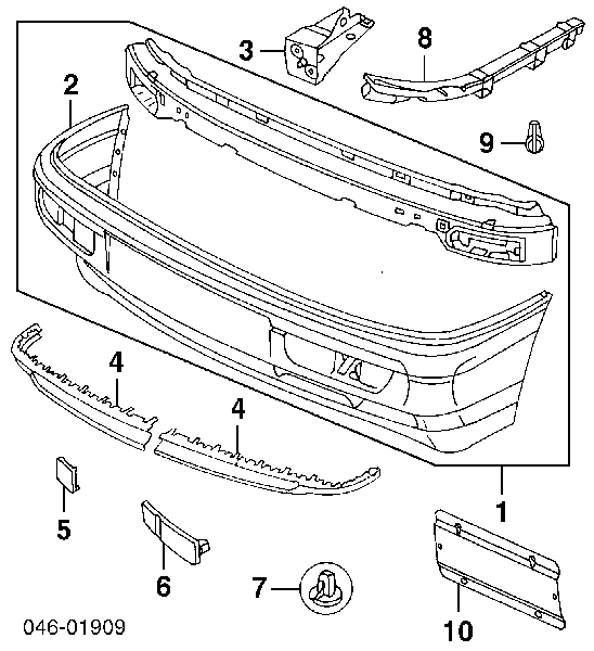 Zaślepka (kratki) lamp przeciwmgielnych zderzaka przedniego lewa Volkswagen Passat (B3, B4, 3A5, 351)